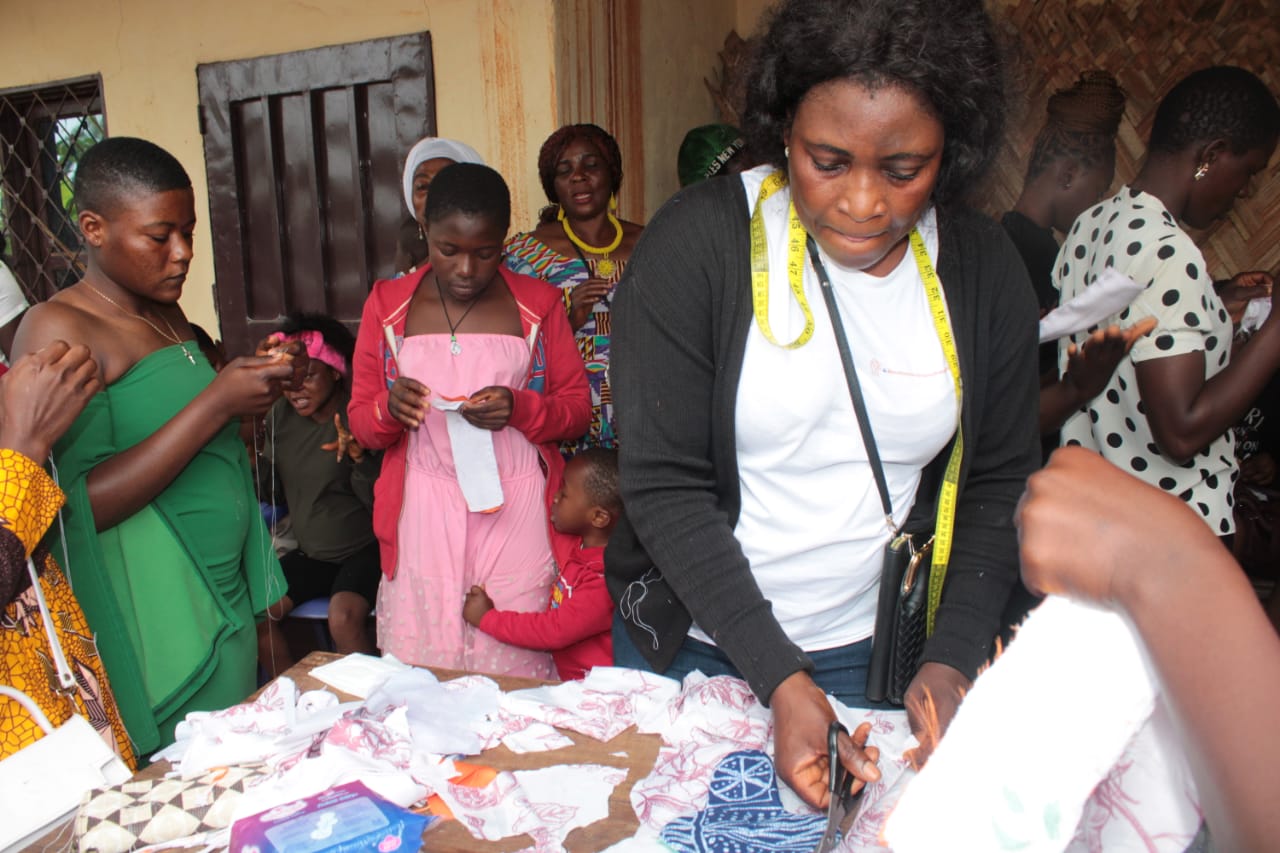 Production of handmade sanitary unusable pads in Bafut